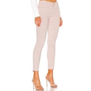 CURRENT/ELLIOTT Leopard Print High Waist Stiletto Ankle Length Jean Pink Size 28